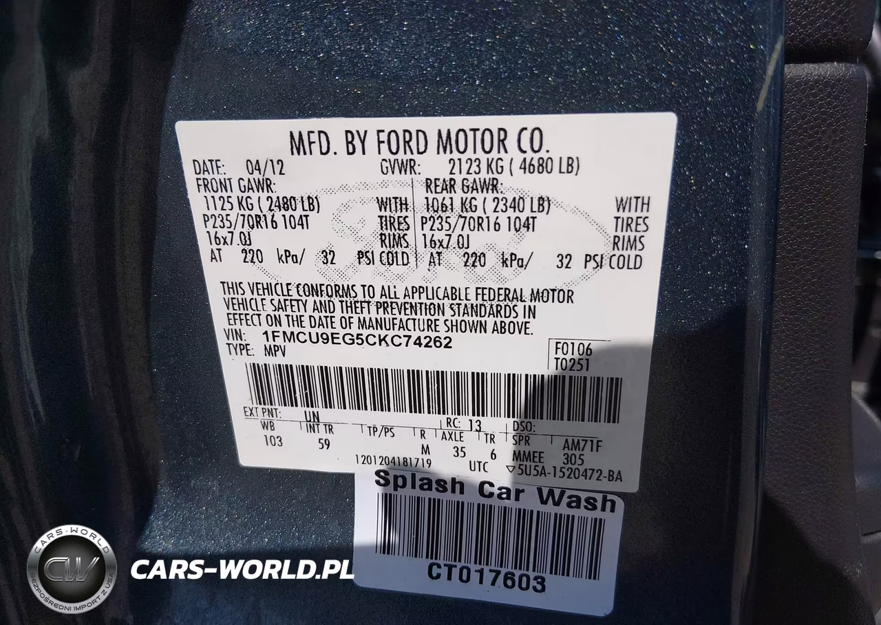 2012 Ford Escape Limited VIN:1FMCU9EG5CKC74262 - 9