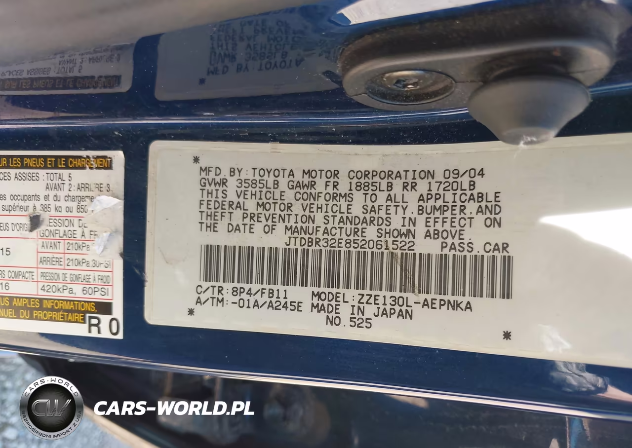 2005 Toyota Corolla Le VIN:JTDBR32E852061522 - 9