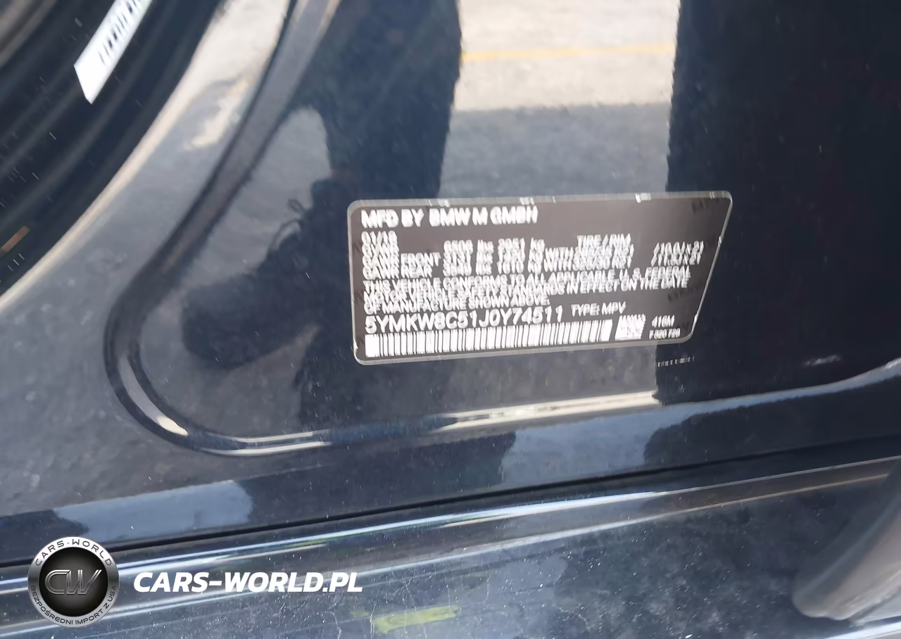 2018 BMW X6 M VIN:5YMKW8C51J0Y74511 - 9