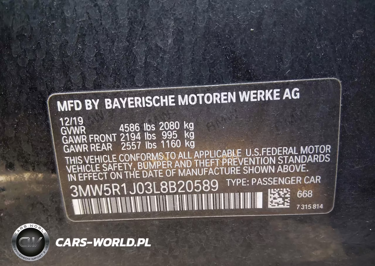 2020 BMW 330I VIN:3MW5R1J03L8B20589 - 9