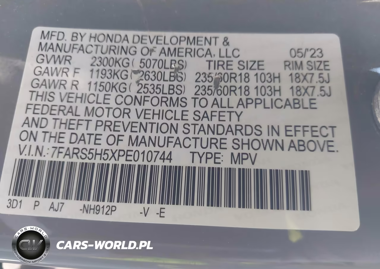2023 Honda Cr-V Hybrid Sport VIN:7FARS5H5XPE010744 - 9