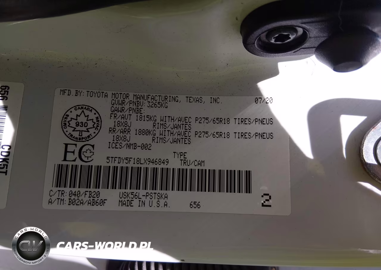 2020 Toyota Tundra VIN:5TFDY5F18LX946849 - 9