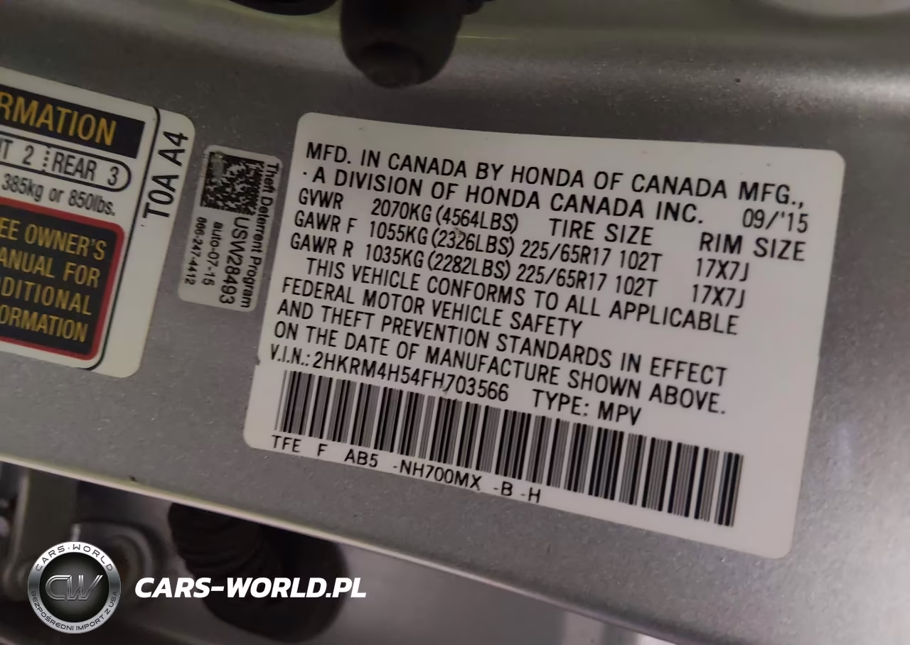 2015 Honda Cr-V Ex VIN:2HKRM4H54FH703566 - 9