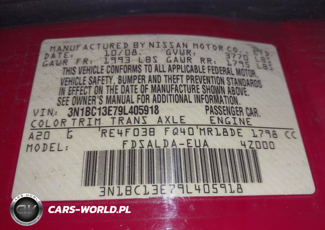 2009 Nissan Versa 1.8S VIN:3N1BC13E79L405918 - 9