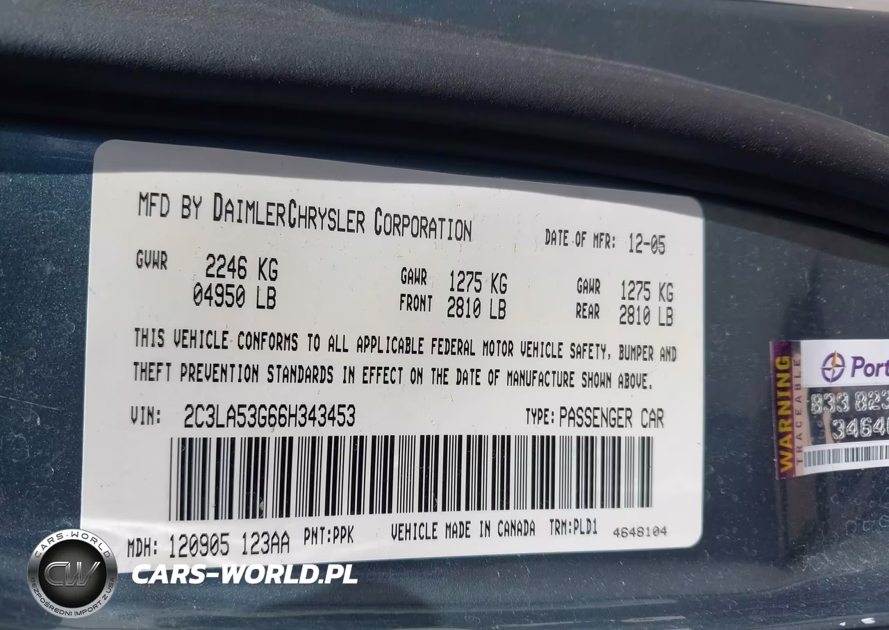 2006 Chrysler 300 Touring VIN:2C3LA53G66H343453 - 9