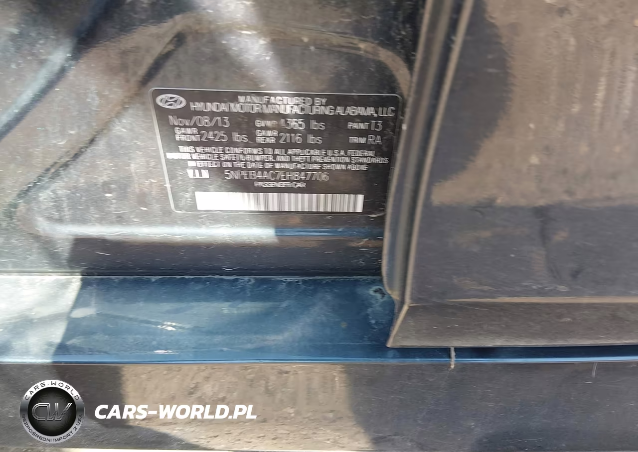 2014 Hyundai Sonata Gls VIN:5NPEB4AC7EH847706 - 9