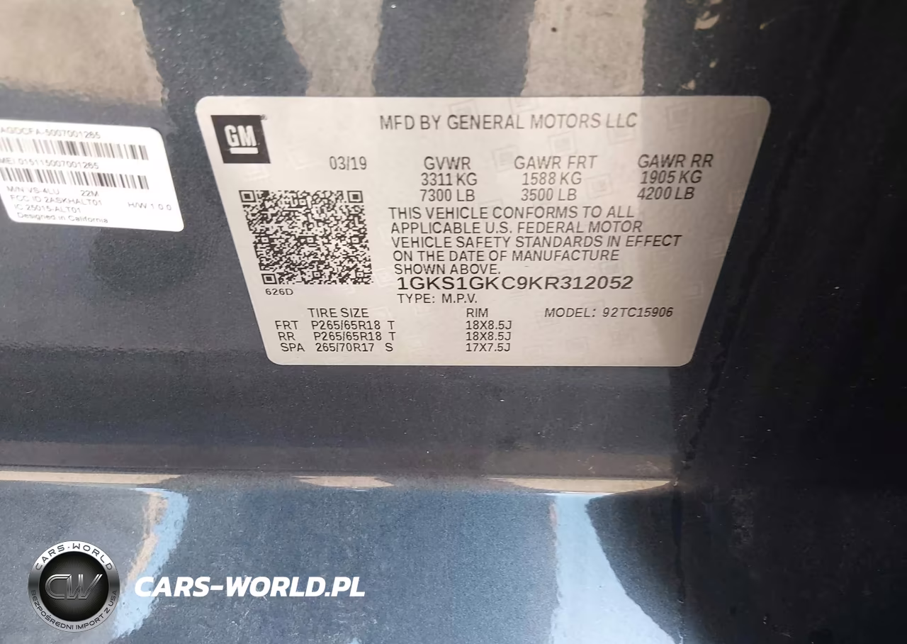 2019 GMC Yukon Xl Slt VIN:1GKS1GKC9KR312052 - 9