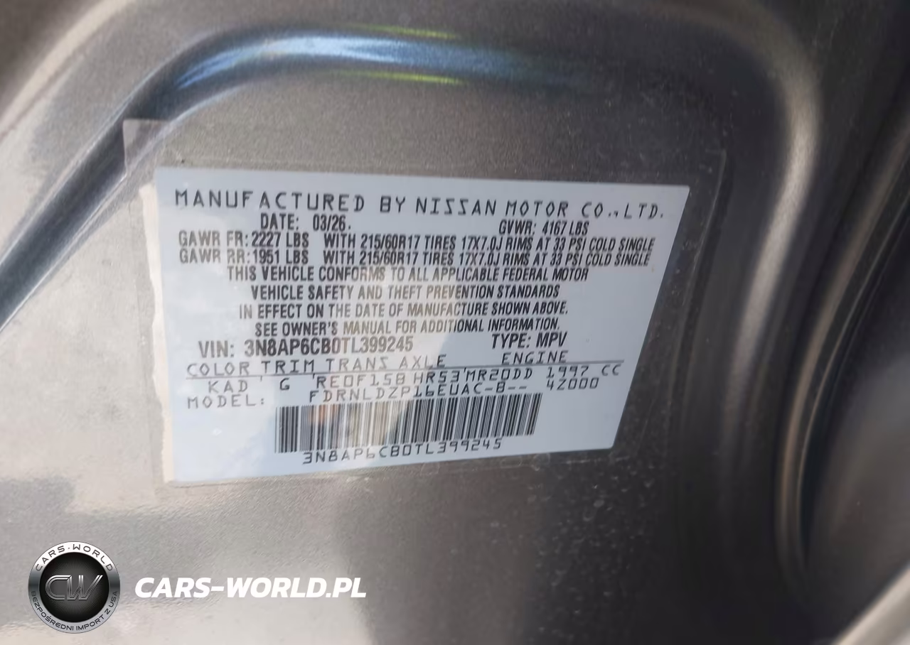 2026 Nissan Kicks Sv VIN:3N8AP6CB0TL399245 - 9