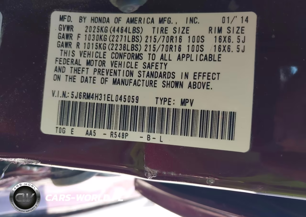 2014 Honda Cr-V Lx VIN:5J6RM4H31EL045059 - 9