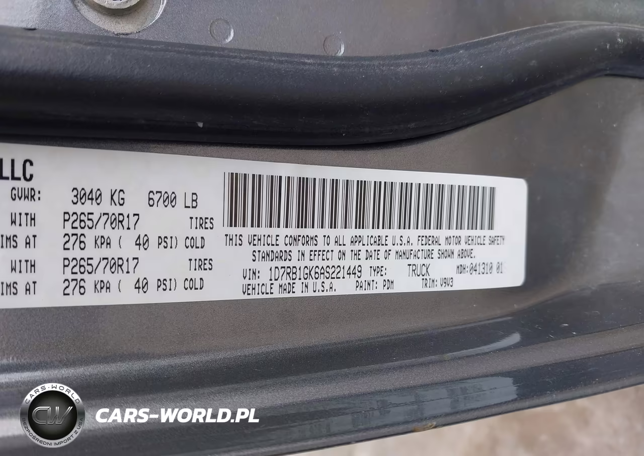 2010 Dodge Ram 1500 St VIN:1D7RB1GK6AS221449 - 9