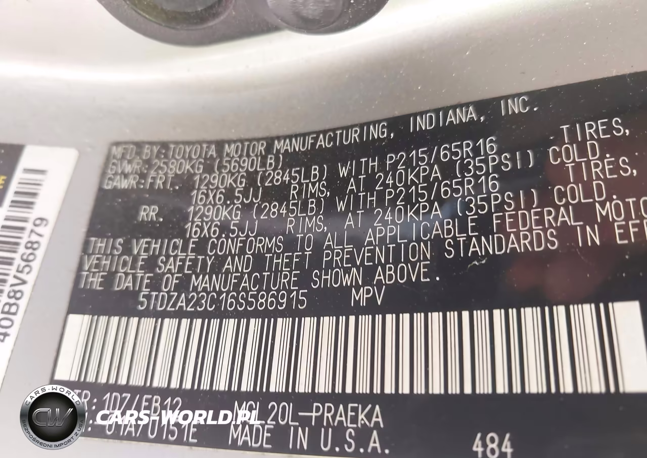 2006 Toyota Sienna Ce VIN:5TDZA23C16S586915 - 9