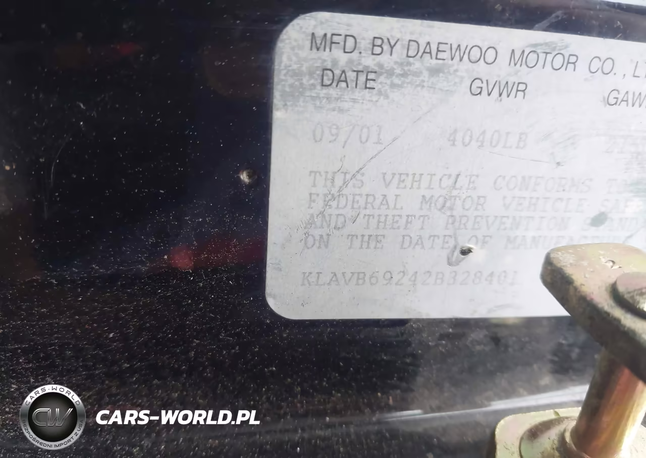 2002 Daewoo Leganza Se VIN:KLAVB69242B328401 - 9