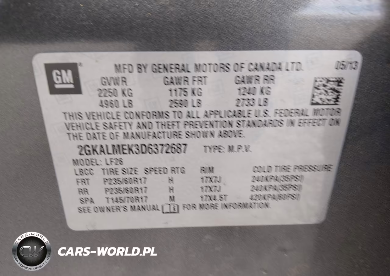 2013 GMC Terrain Sle-1 VIN:2GKALMEK3D6372687 - 9