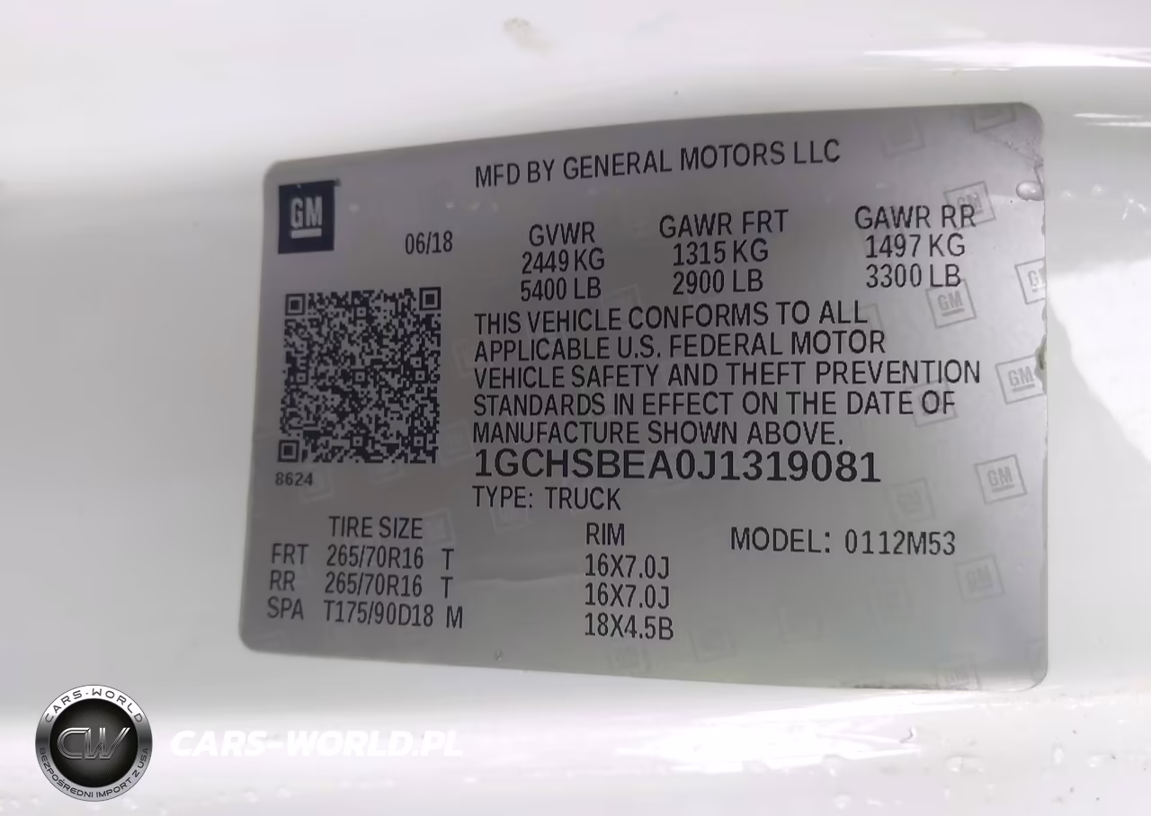 2018 Chevrolet Colorado Wt VIN:1GCHSBEA0J1319081 - 9