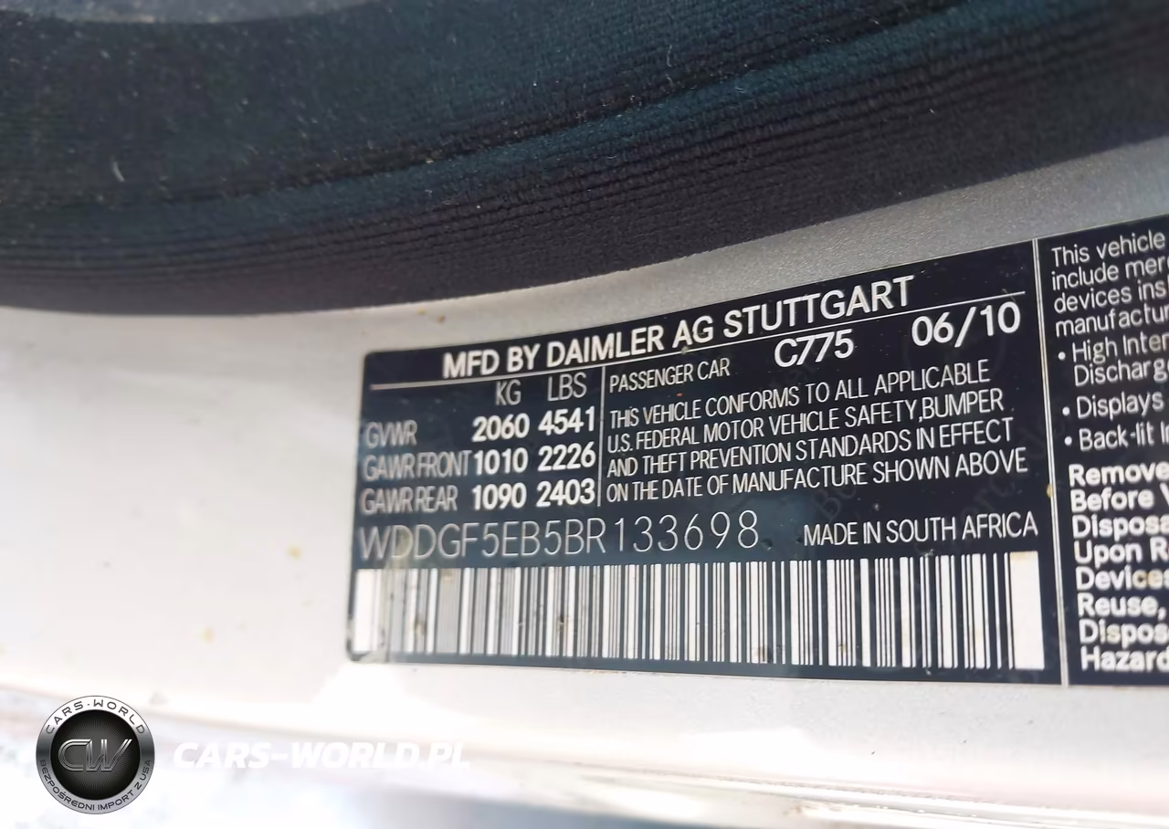 2011 Mercedes-Benz C 300 Luxury-Sport VIN:WDDGF5EB5BR133698 - 9