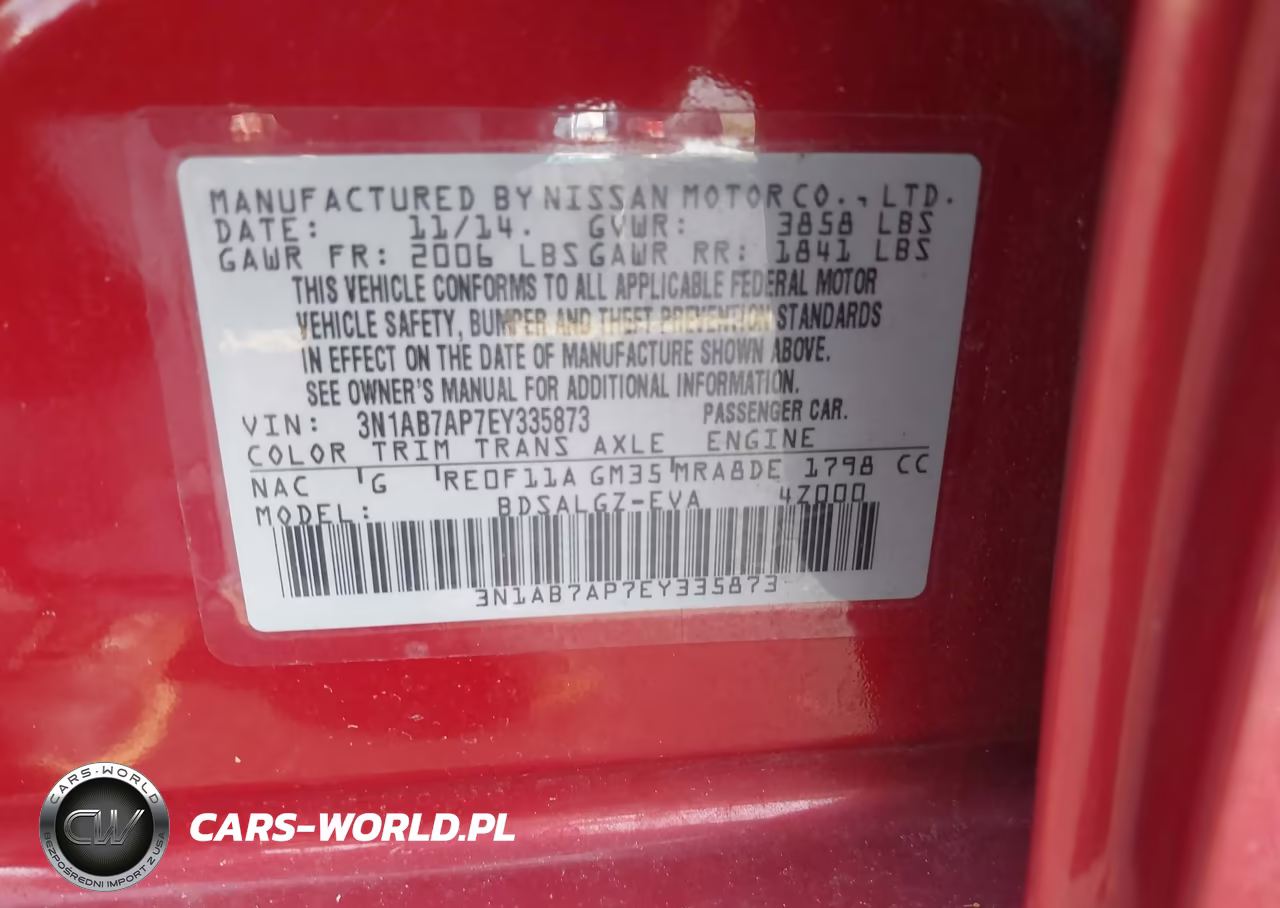 2014 Nissan Sentra Sl VIN:3N1AB7AP7EY335873 - 9