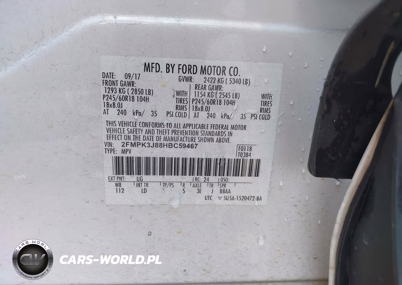 2017 Ford Edge Sel VIN:2FMPK3J88HBC59467 - 9