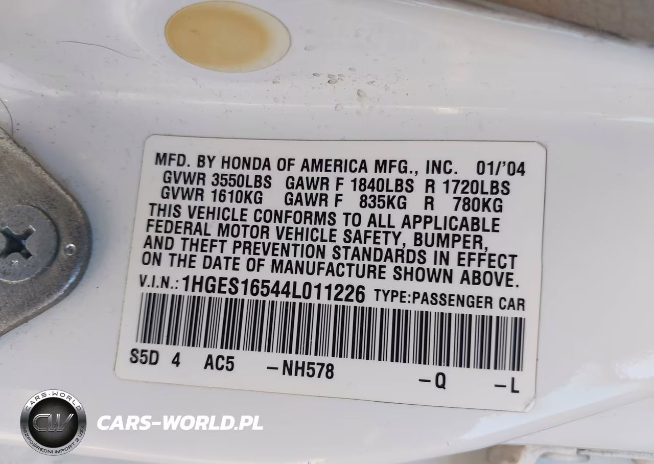 2004 Honda Civic Lx VIN:1HGES16544L011226 - 9