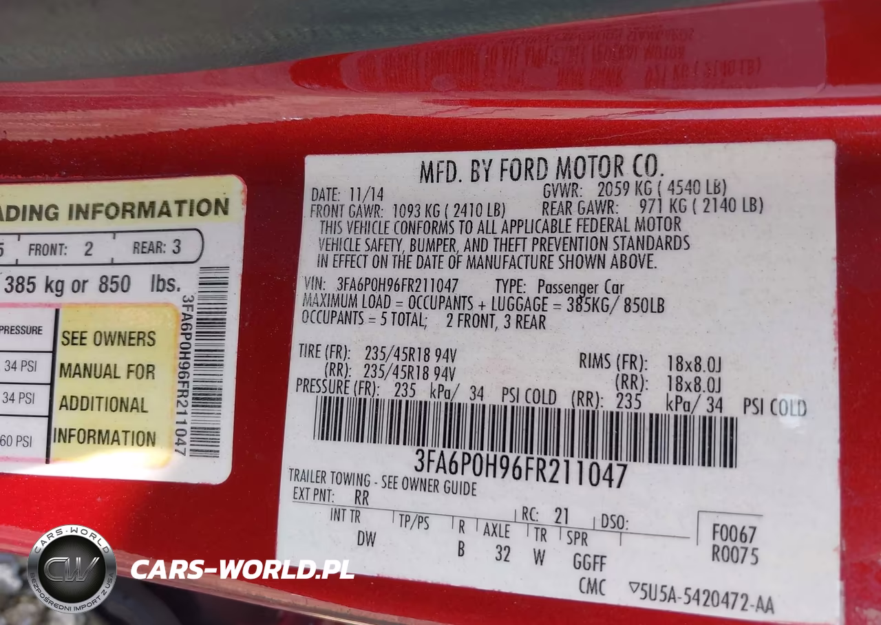 2015 Ford Fusion Se VIN:3FA6P0H96FR211047 - 9