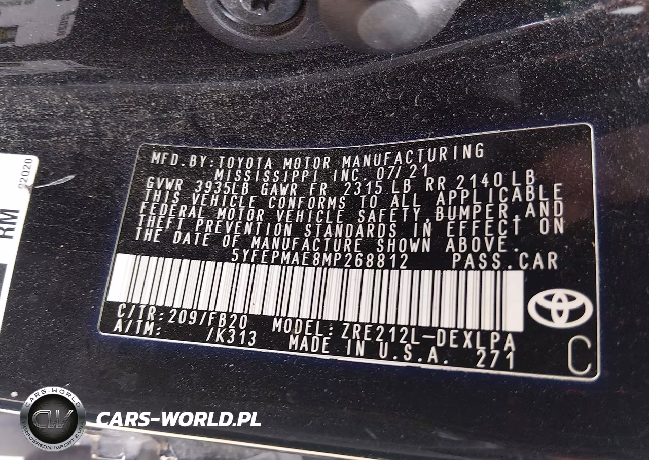 2021 Toyota Corolla Le VIN:5YFEPMAE8MP268812 - 9