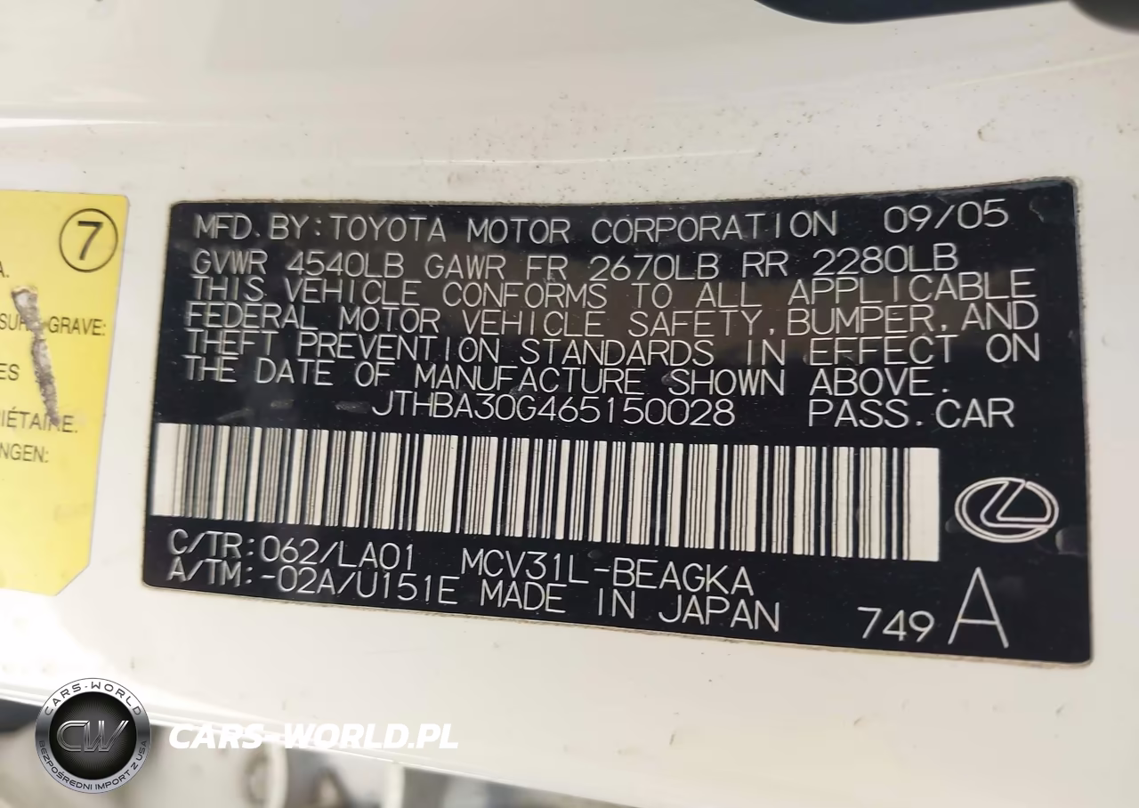 2006 Lexus Es 330 VIN:JTHBA30G465150028 - 9