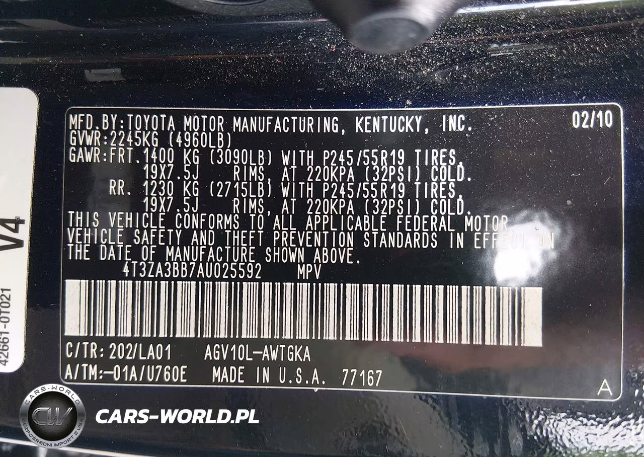 2010 Toyota Venza VIN:4T3ZA3BB7AU025592 - 9