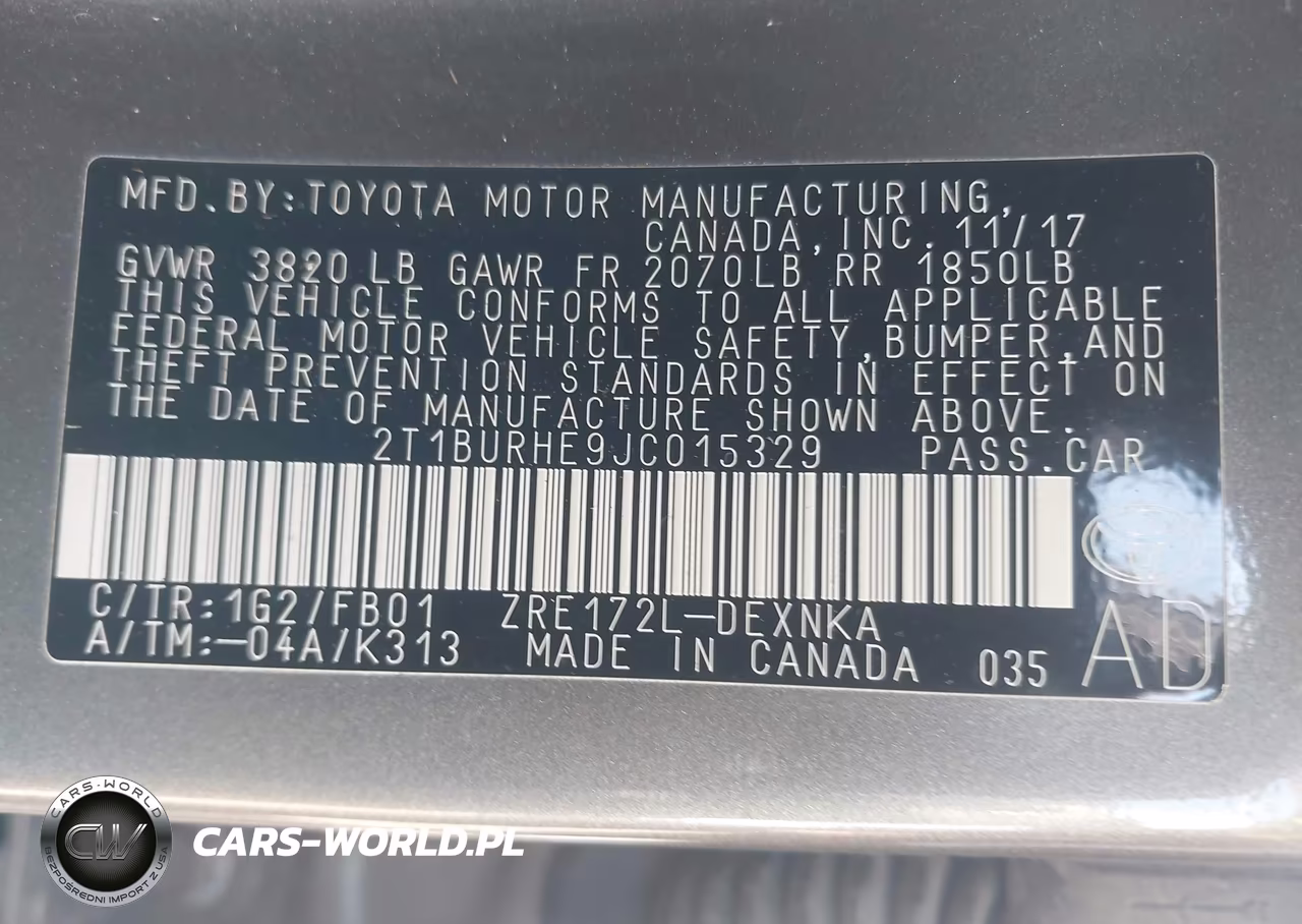 2018 Toyota Corolla Le VIN:2T1BURHE9JC015329 - 9