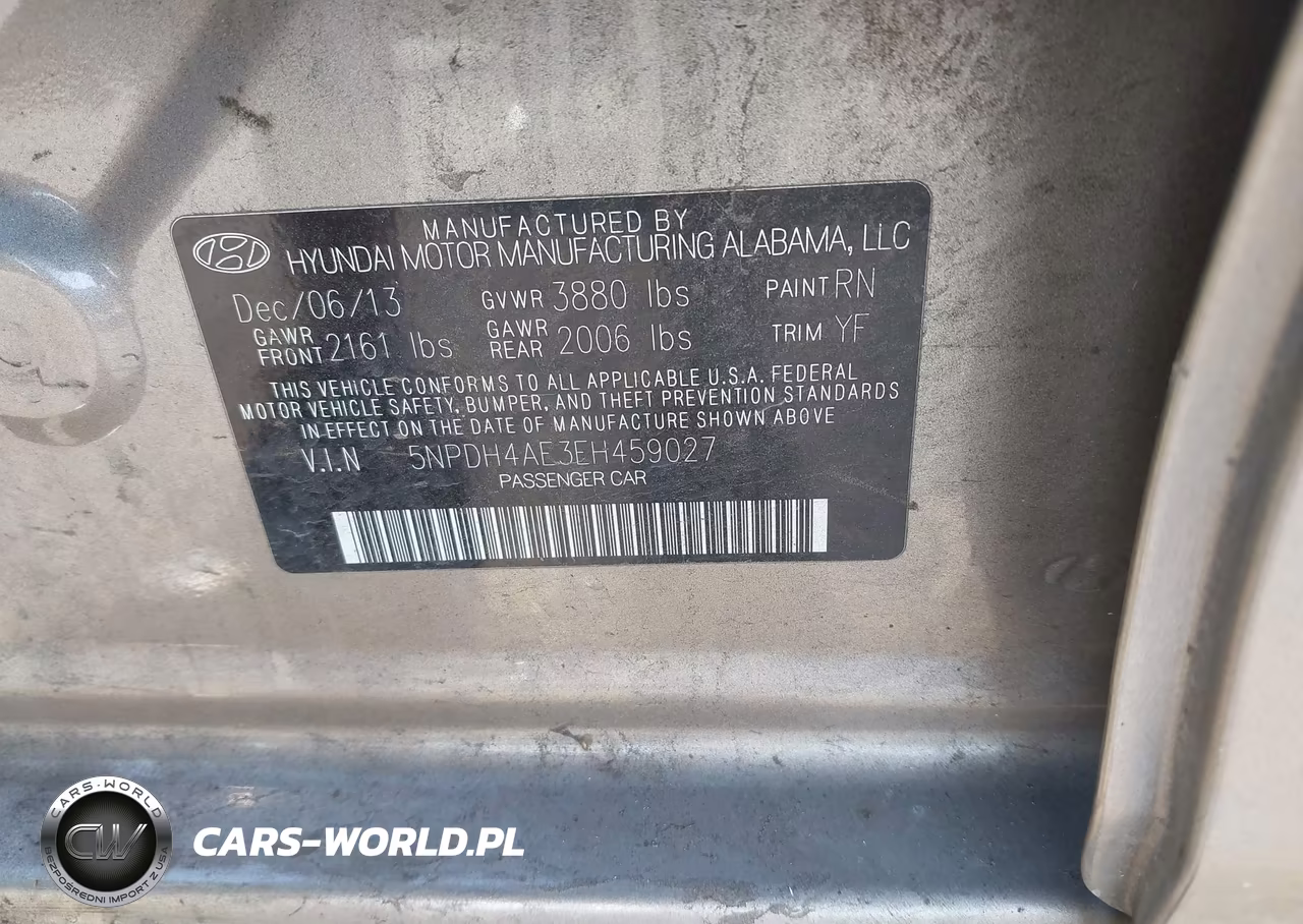 2014 Hyundai Elantra Se VIN:5NPDH4AE3EH459027 - 9