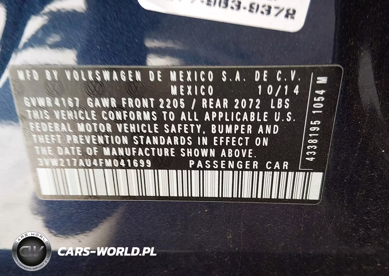2015 Volkswagen Golf Tsi S 4-Door VIN:3VW217AU4FM041699 - 9