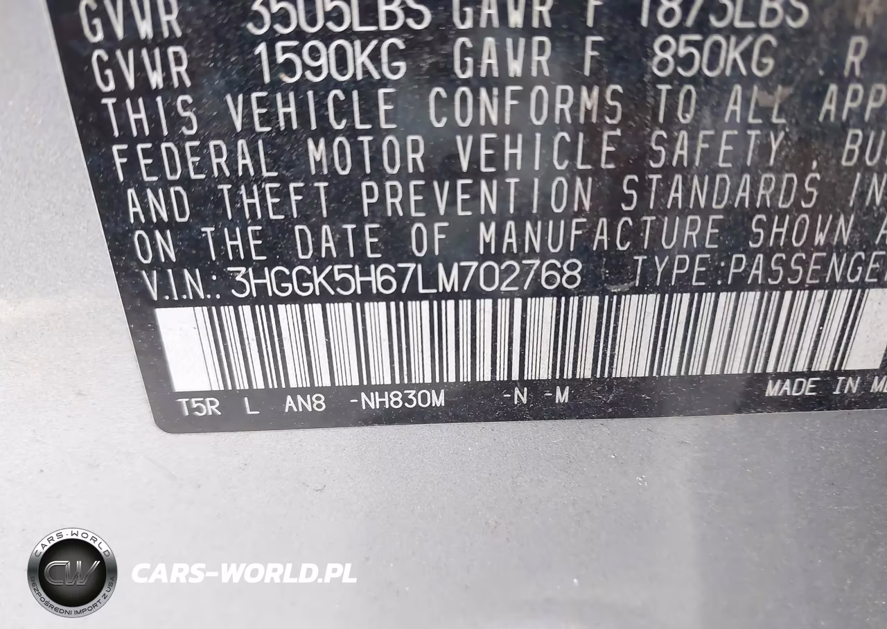 2020 Honda Fit Sport VIN:3HGGK5H67LM702768 - 9