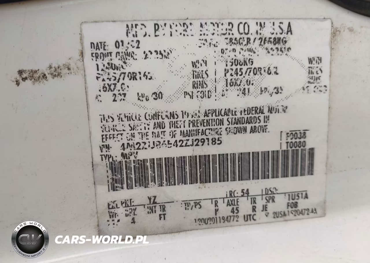 2002 Mercury Mountaineer VIN:4M2ZU86E42ZJ29185 - 9