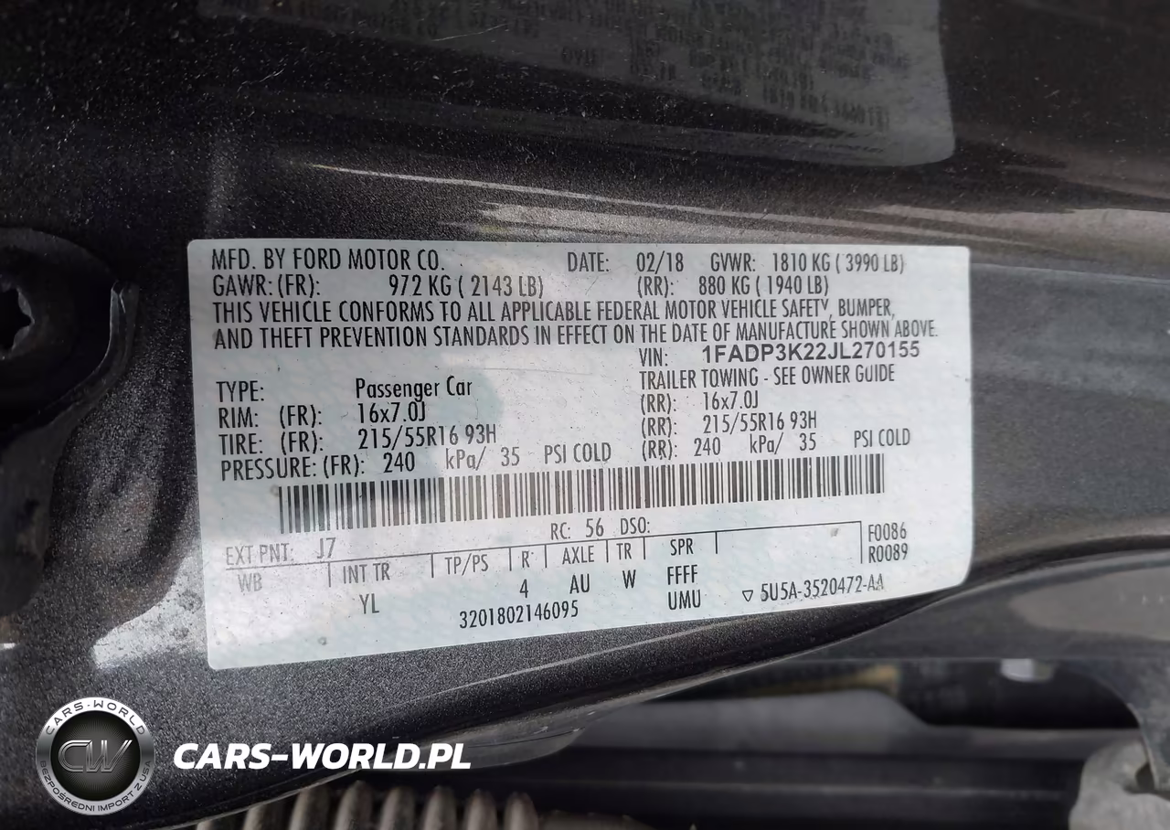 2018 Ford Focus Se VIN:1FADP3K22JL270155 - 9