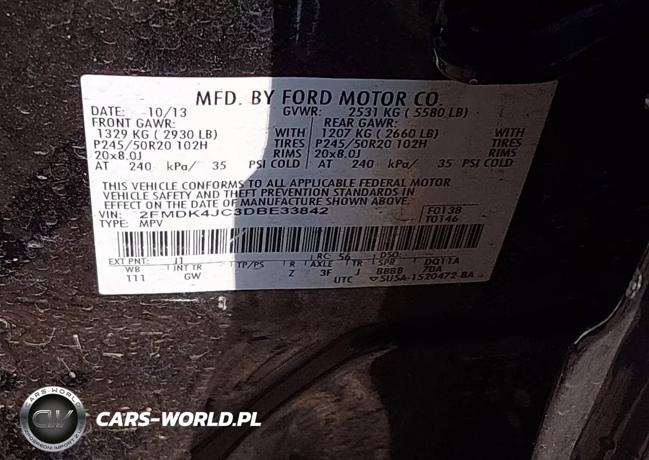 2013 Ford Edge Sel VIN:2FMDK4JC3DBE33842 - 9