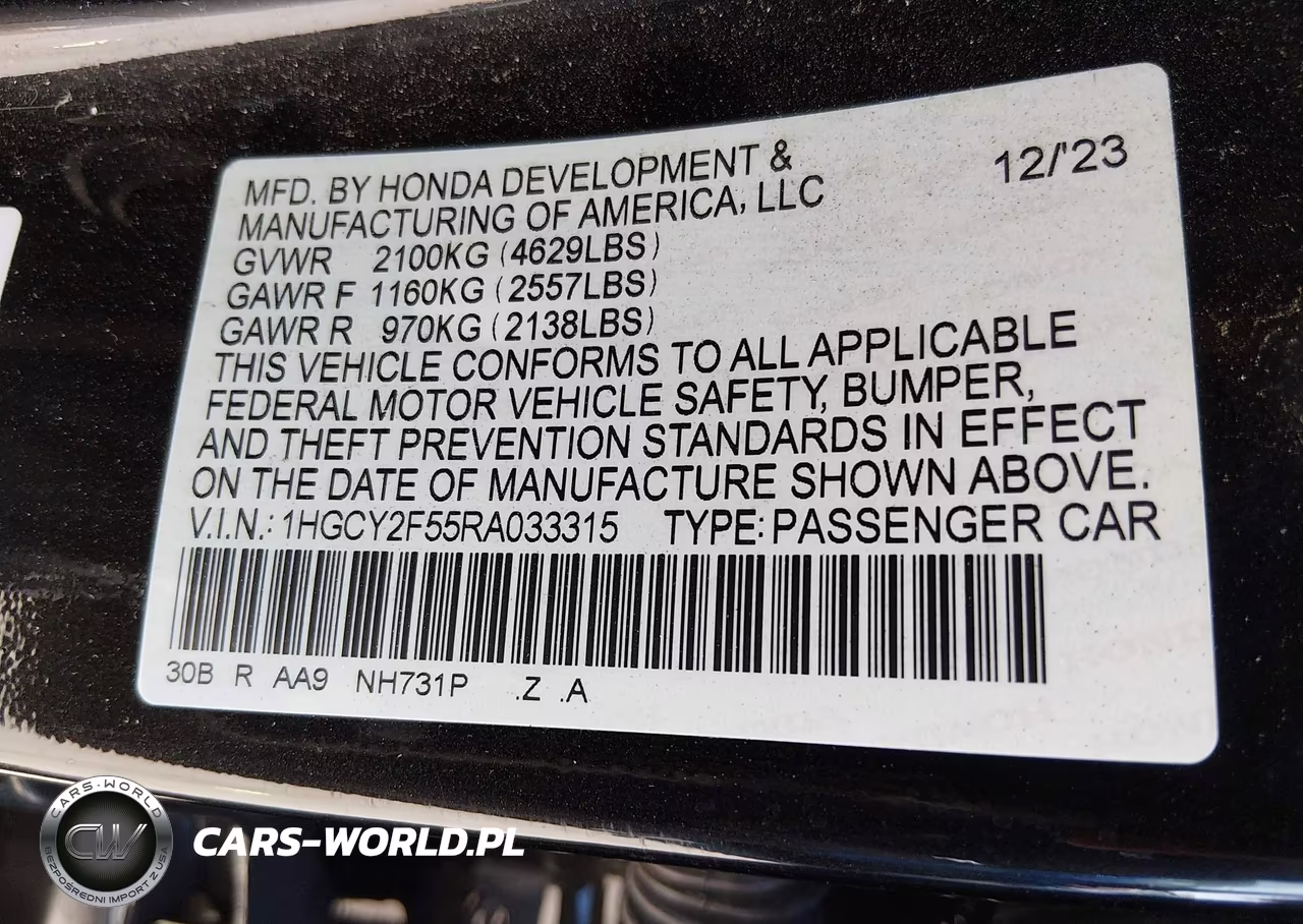 2024 Honda Accord Hybrid Sport VIN:1HGCY2F55RA033315 - 9
