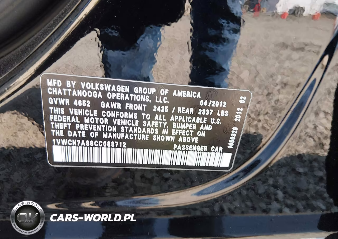 2012 Volkswagen Passat 2.0L Tdi Sel Premium VIN:1VWCN7A38CC083712 - 9