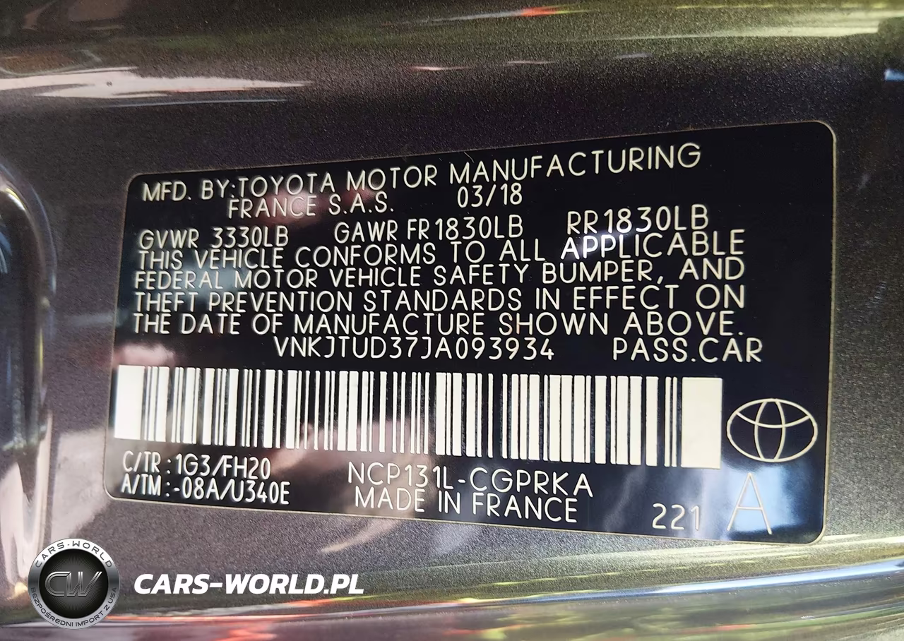 2018 Toyota Yaris L VIN:VNKJTUD37JA093934 - 9