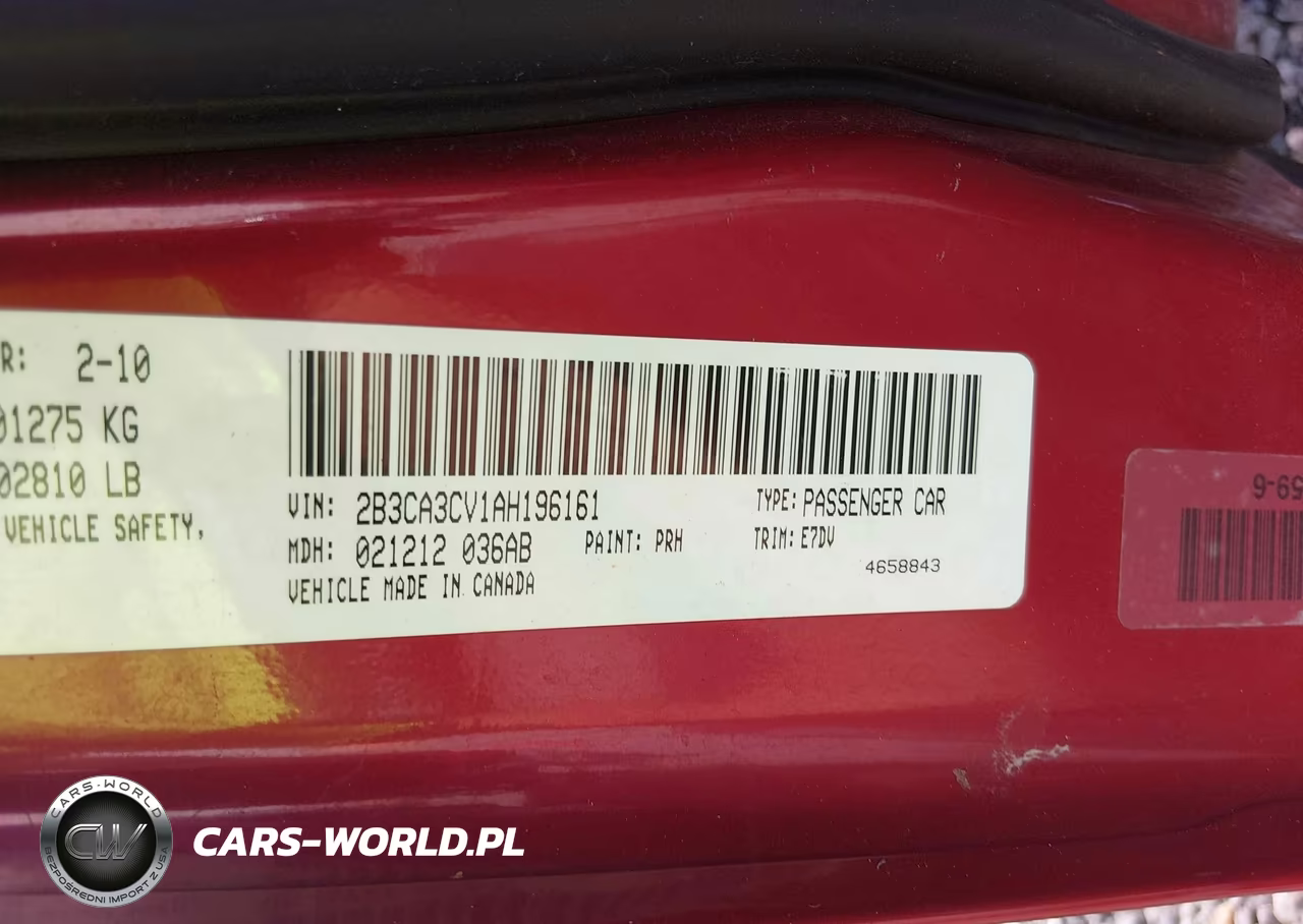 2010 Dodge Charger Sxt VIN:2B3CA3CV1AH196161 - 9