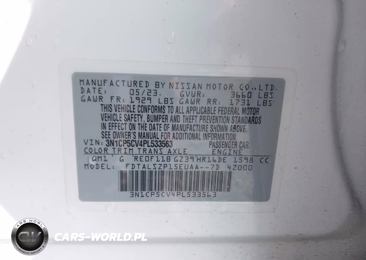 2023 Nissan Kicks Sv Xtronic Cvt VIN:3N1CP5CV4PL533563 - 9