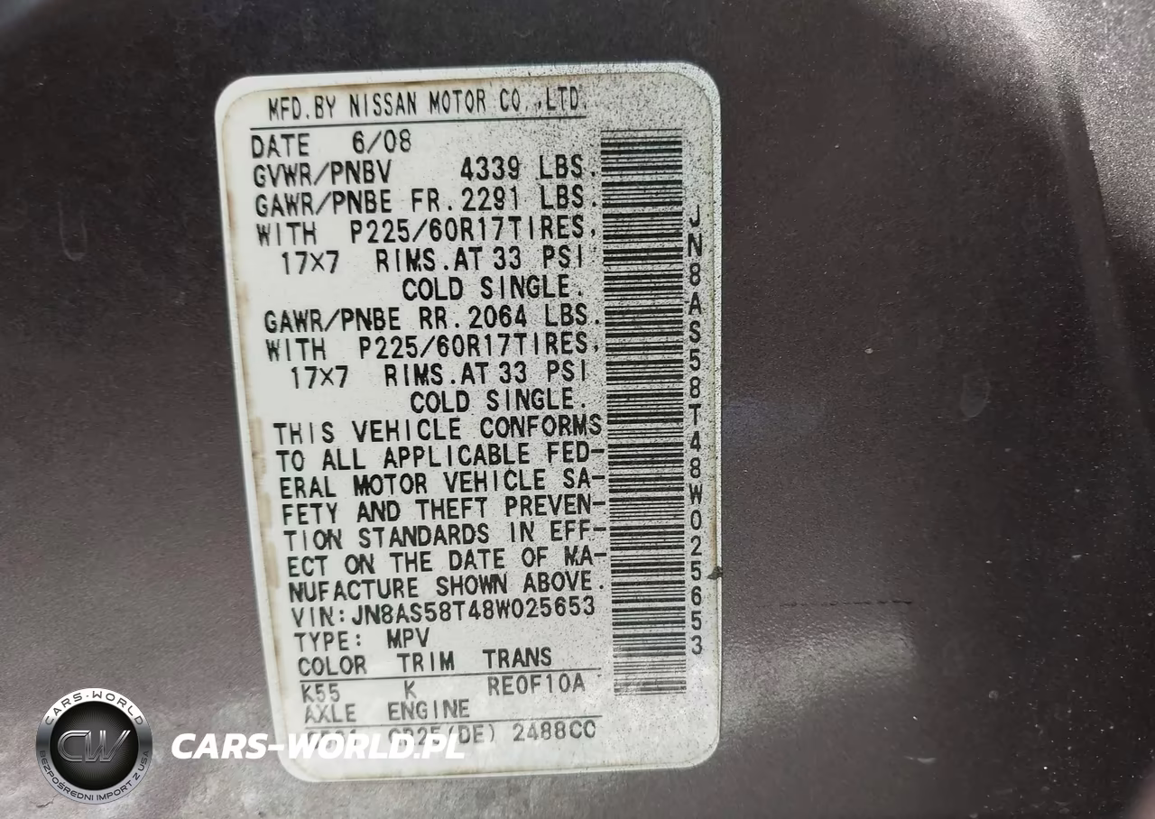 2008 Nissan Rogue Sl VIN:JN8AS58T48W025653 - 9