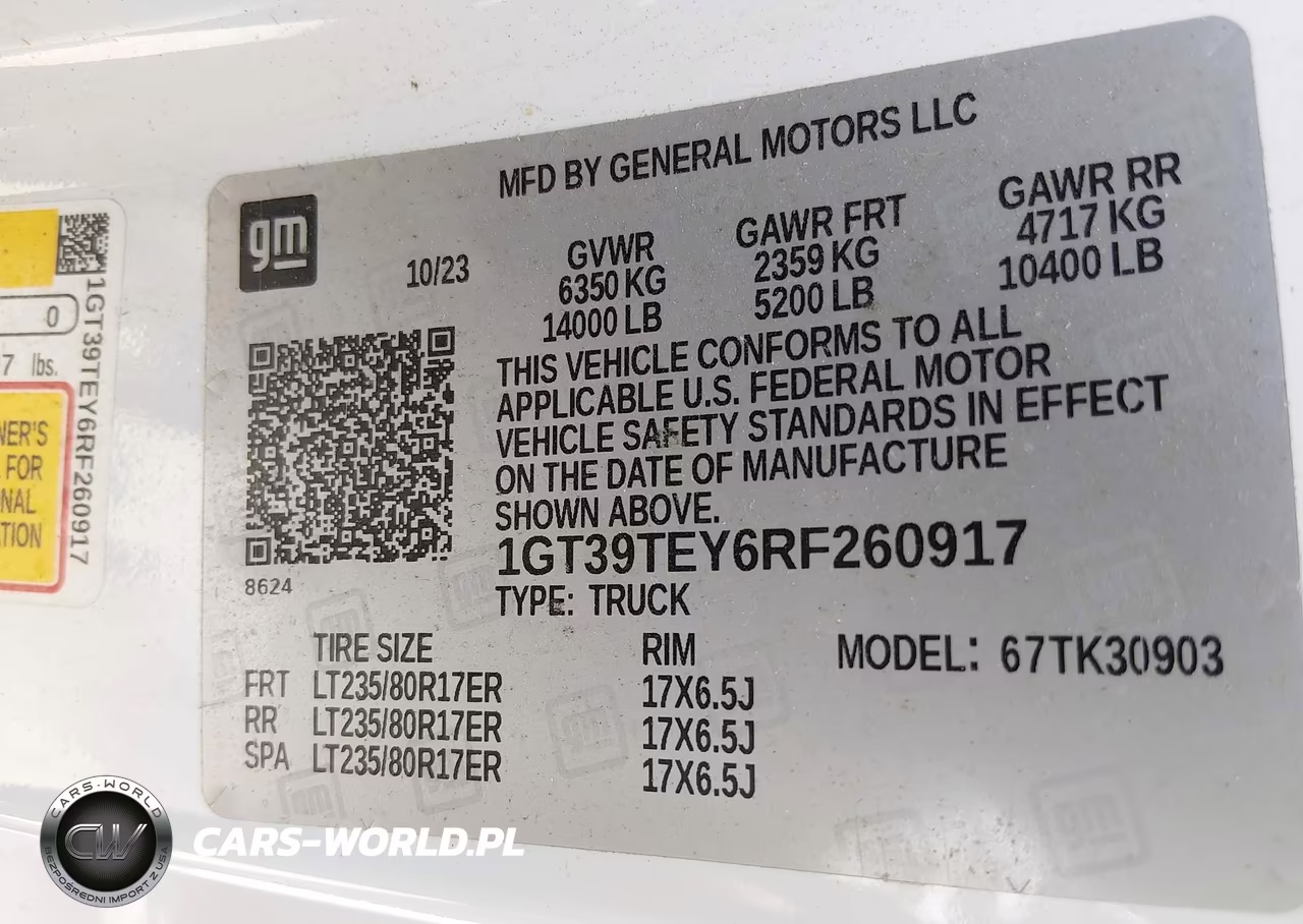2024 GMC Sierra 3500Hd VIN:1GT39TEY6RF260917 - 9
