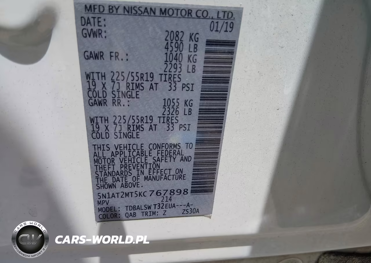 2019 Nissan Rogue Sl VIN:5N1AT2MT5KC767898 - 9