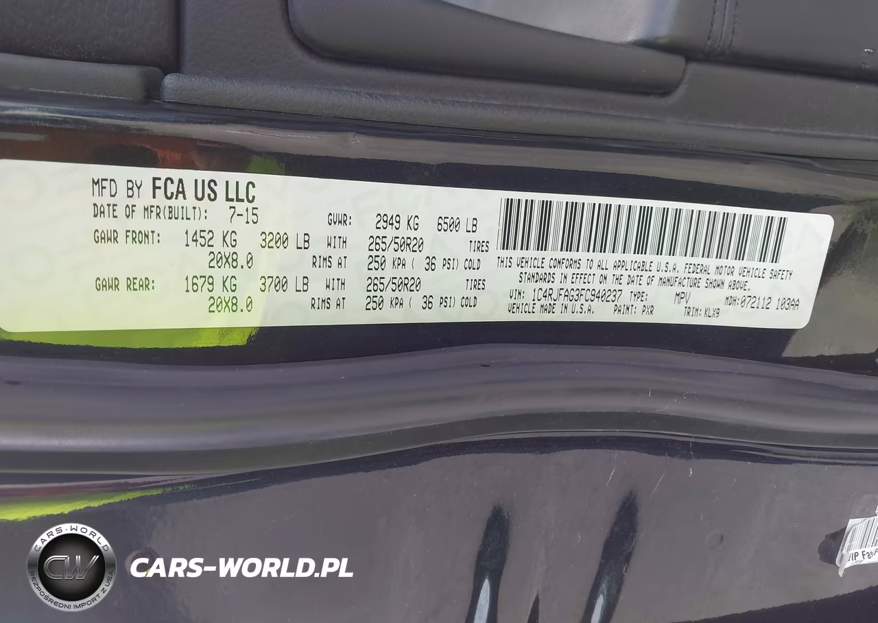 2015 Jeep Grand Cherokee Altitude VIN:1C4RJFAG3FC940237 - 9