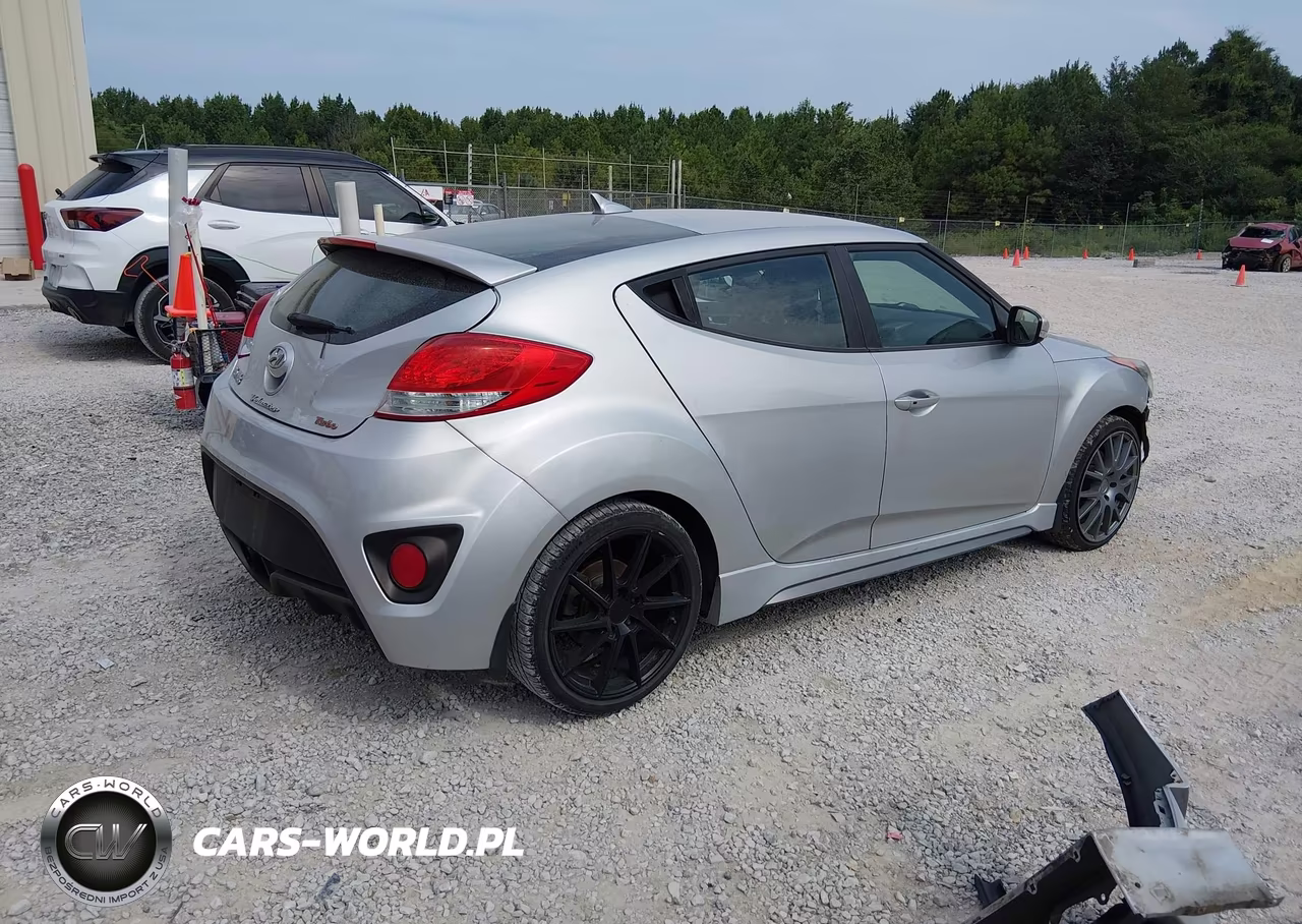 2013 Hyundai Veloster Turbo W-Blue VIN:KMHTC6AE3DU180778 - 4