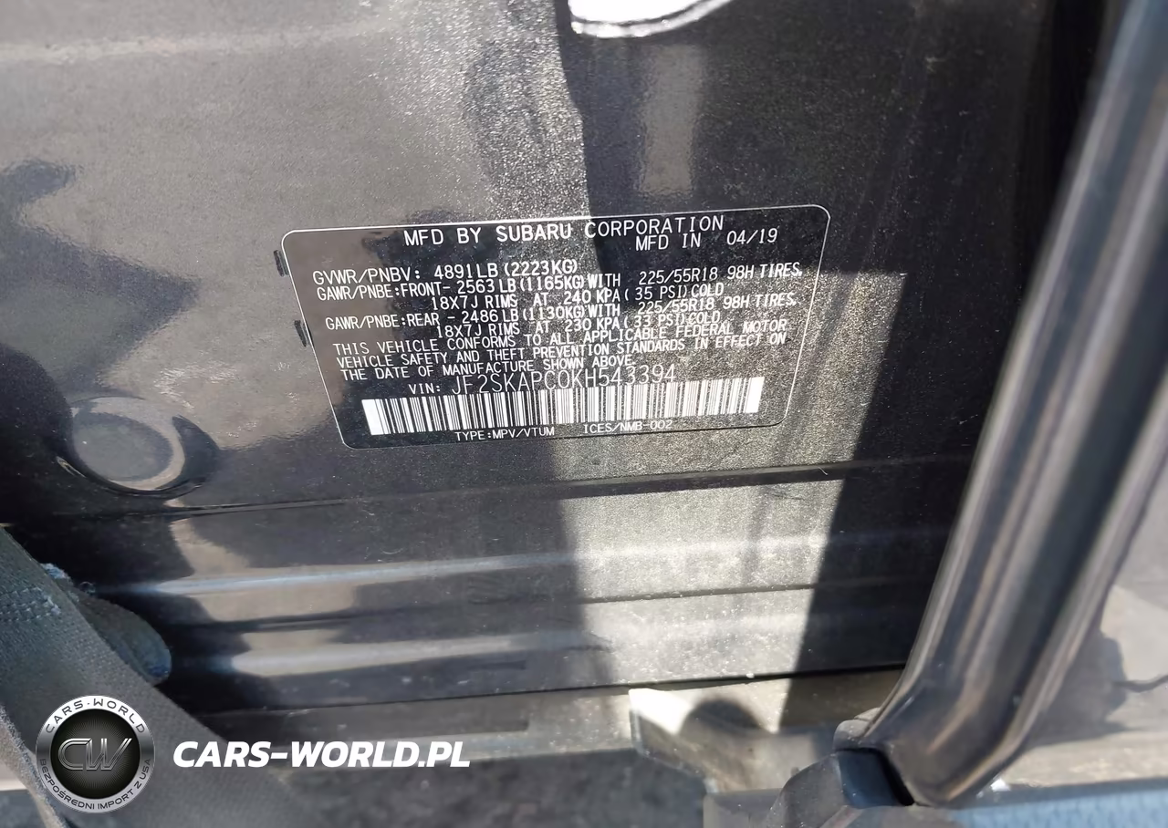 2019 Subaru Forester Sport VIN:JF2SKAPC0KH543394 - 9