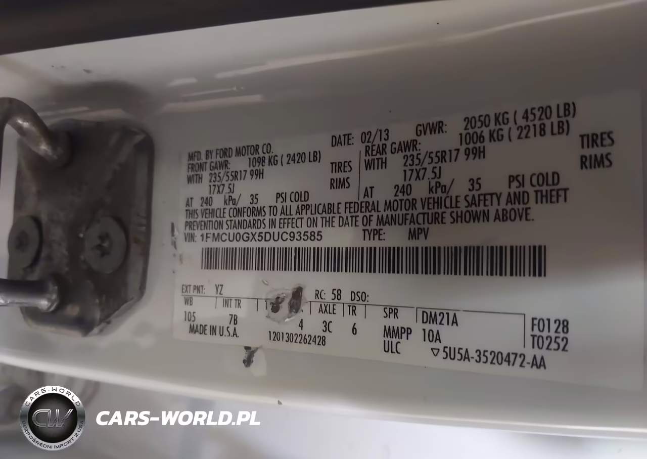 2013 Ford Escape Se VIN:1FMCU0GX5DUC93585 - 9