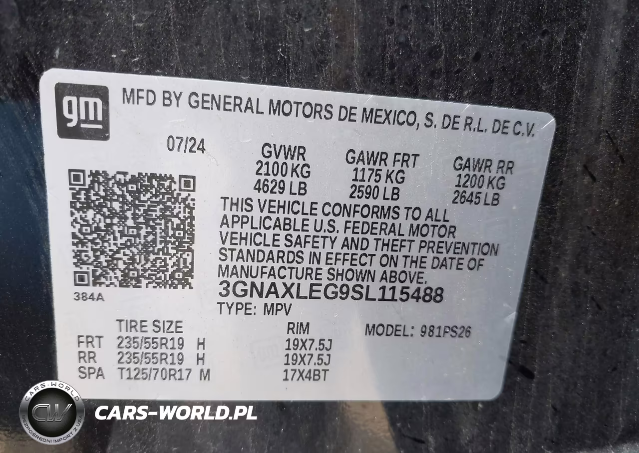 2025 Chevrolet Equinox Fwd Rs VIN:3GNAXLEG9SL115488 - 9