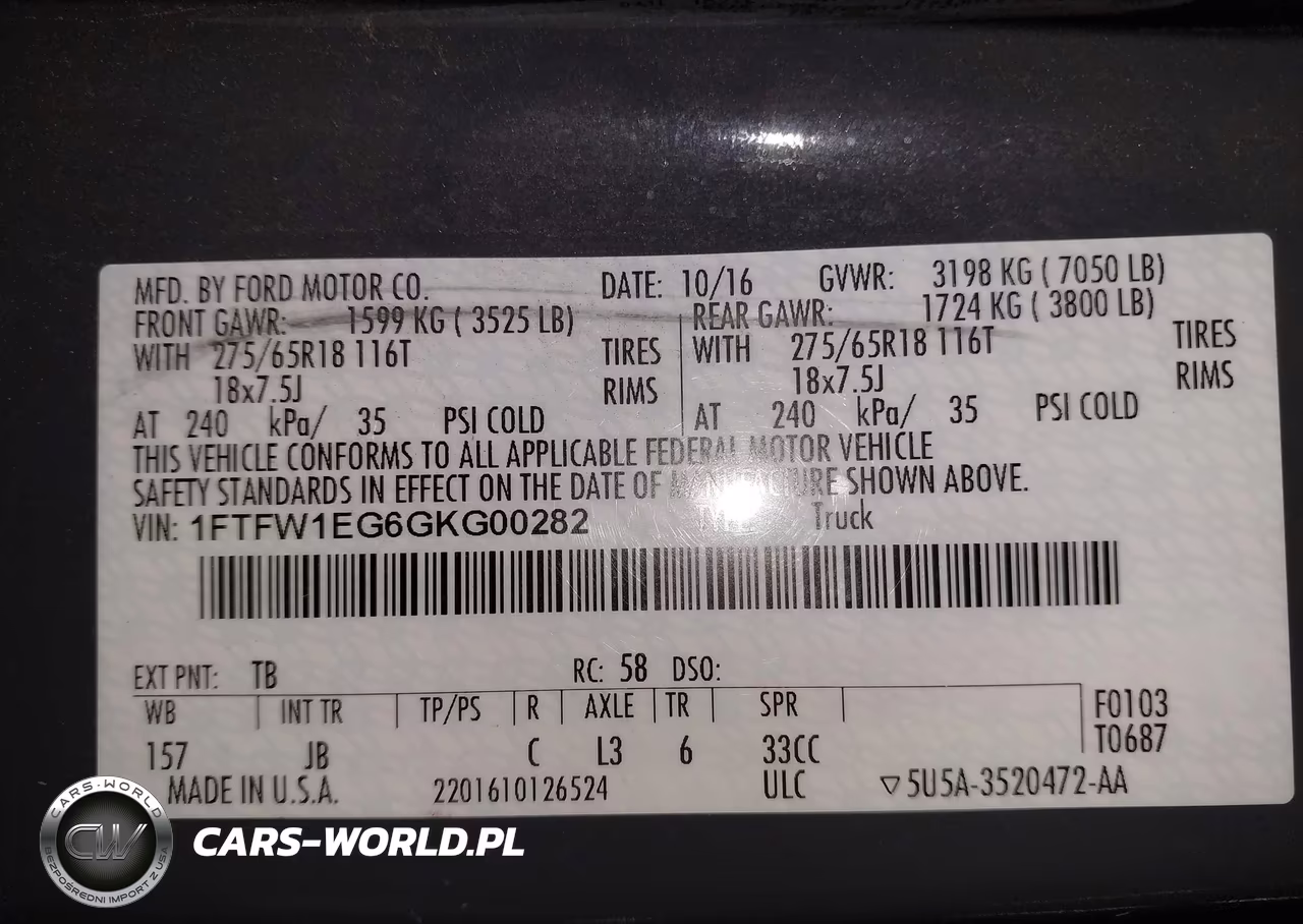 2016 Ford F-150 Xlt VIN:1FTFW1EG6GKG00282 - 9