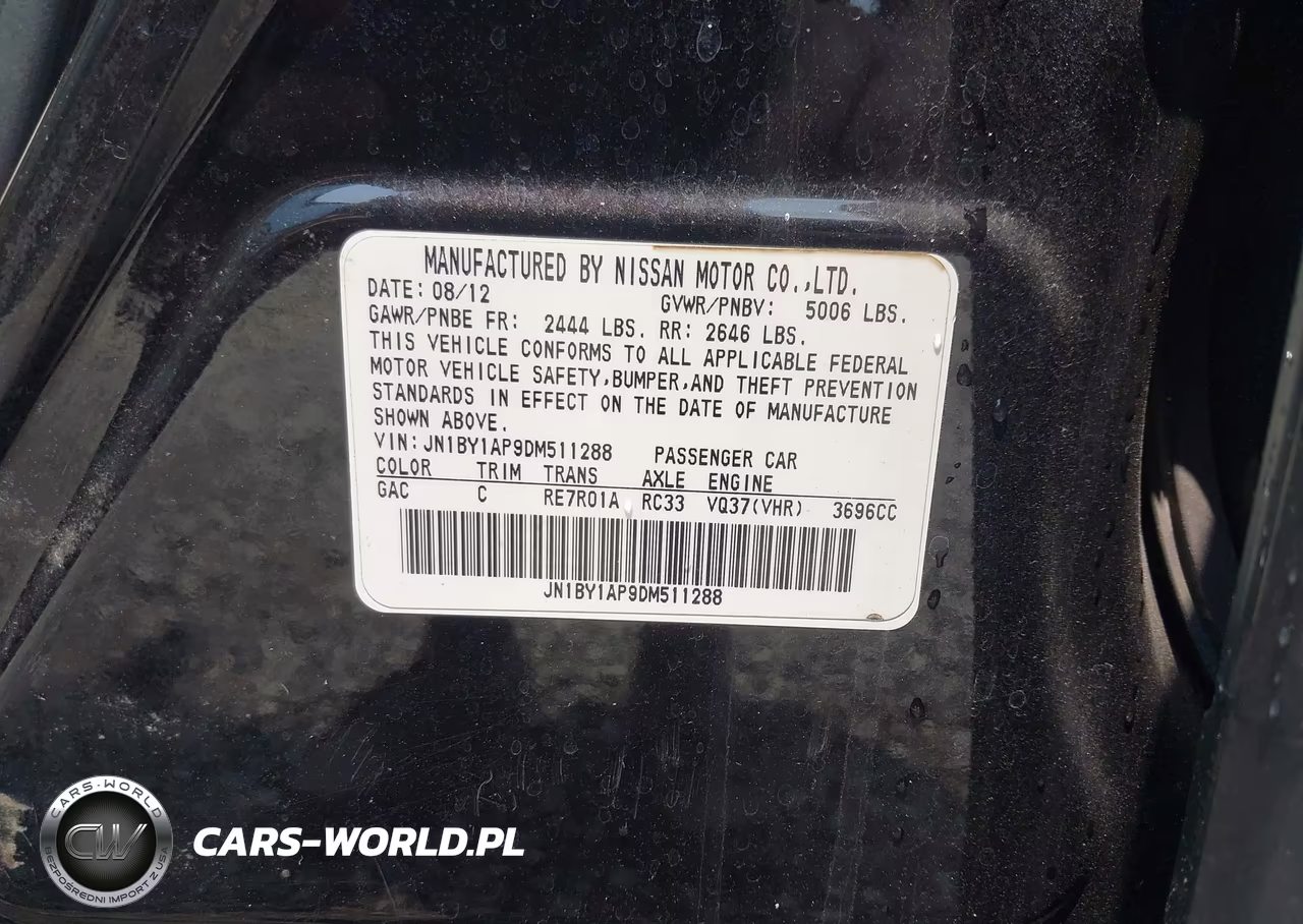 2013 Infiniti M37 VIN:JN1BY1AP9DM511288 - 9