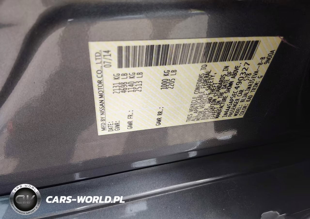 2014 Nissan Maxima 3.5 Sv VIN:1N4AA5AP5EC490327 - 9