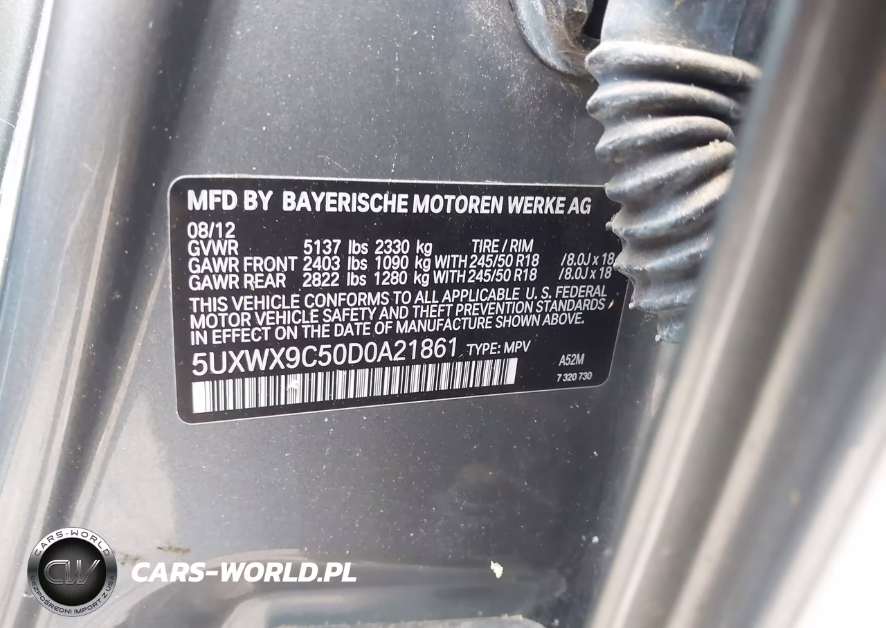 2013 BMW X3 xDrive28I VIN:5UXWX9C50D0A21861 - 9